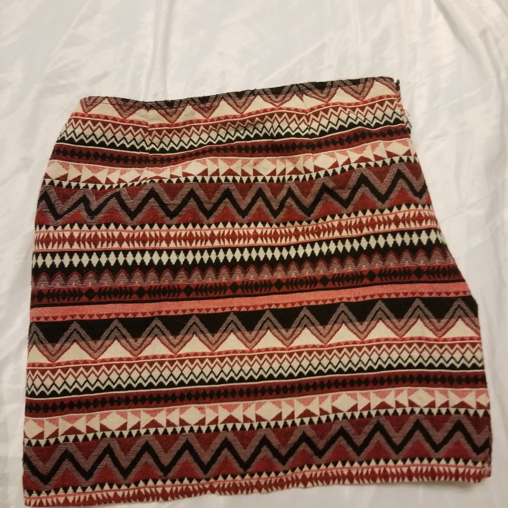 Red Skirt w/ Aztec Design